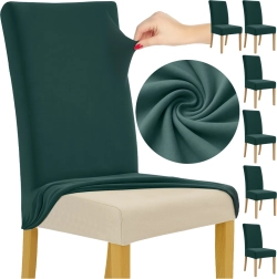 Huse elastice pentru scaune RUHHY, verde sticlă, 6 buc.