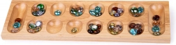 Joc din lemn Mancala cu pietricele de sticlă colorate Bigjigs Toys