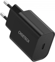 Încărcător de rețea USB‑C CHOETECH 20W PD încărcare rapidă (negru)