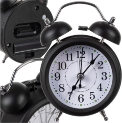 Ceas deșteptător retro din metal cu iluminare LED și funcționare silențioasă