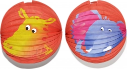 Lampion din hârtie, sferă, cu model animal, 25 cm