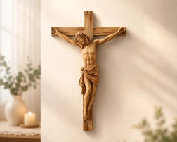 Cruce suspendată cu figura lui Isus 24 × 6,5 × 36 cm