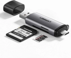 Ugreen cititor carduri SD / micro SD USB 3.0 / USB Tip C 3.0 gri