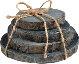 Suporturi din felii de lemn, set de 4 bucăți