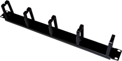 Organizator cabluri 1U 19" cu 5 cârlige, negru