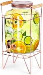 Dozator de băuturi din sticlă cu robinet și suport auriu 4,2 l Vilde