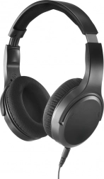 Căști TV cu fir, bandă peste cap, cu cablu lung, negre