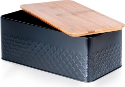 Cutie de pâine din metal cu capac din bambus 33,5 × 18,5 × 12,5 cm