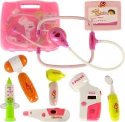 Set medical într-o servietă cu efecte roz