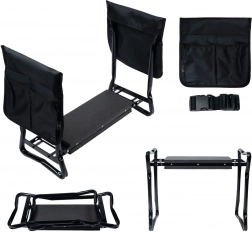 Scăunel pliabil de grădină cu genți de depozitare