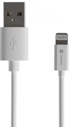 Natec Prati cablu lightning USB‑A 1 m MFi alb