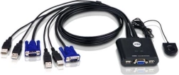 Comutator cablu USB VGA cu 2 porturi, selecție port de la distanță