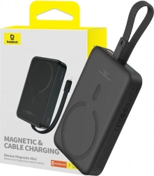 Baterie externă magnetică Baseus 10000 mAh cu MagSafe și încărcare rapidă 20 W (negru)