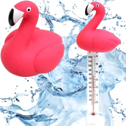 Termometru plutitor pentru piscină în formă de flamingo cu șnur