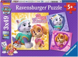 Puzzle Ravensburger Patrula cățelușilor – Skye și Everest 3×49 piese