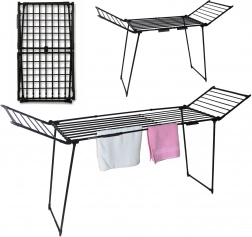 Uscător de rufe pe suport, extensibil, pentru balcon, 27 m, negru