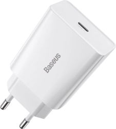 Încărcător rapid Baseus Speed Mini Quick Charger, USB-C, PD, 3A, 20W (alb)