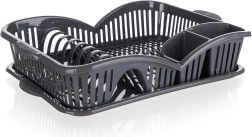 Suport de uscare pentru vase cu tavă 45 × 31 cm myKitchen, antracit