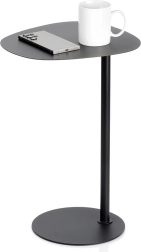 Măsuță laterală de cafea din metal, neagră, 35 × 25 × 53 cm