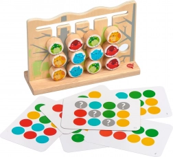 Lucy & Leo păsări și pisici – joc motric din lemn cu șabloane