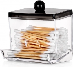 Dozator pentru bețișoare cosmetice din acril transparent cu capac