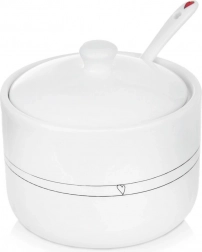 Zahărniță ceramică cu linguriță Inimă 300 ml
