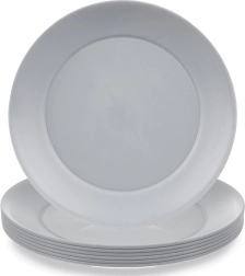 Farfurii desert din plastic SANDY 20,5 cm, gri, 6 buc.