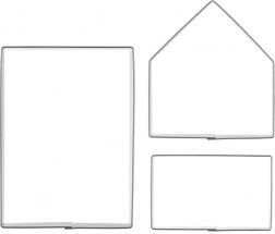 Set de forme decupatoare din inox pentru căsuță din turtă dulce, 3 buc