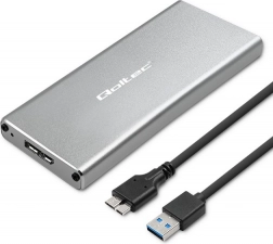 Carcasă din aluminiu pentru M.2 SSD SATA NGFF cu USB 3.0, 5 Gb/s, 2 TB, argintie