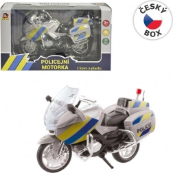Motocicletă de poliție metalică 18 cm argintie
