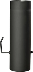 Tubulatură de fum cu clapetă 150 mm, lungime 500 mm, negru