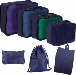 Organizatoare de călătorie pentru valiză – set de 7 piese, genți impermeabile și săculeț pentru încălțăminte – Granat