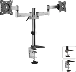 Suport pentru două monitoare LCD Maclean 13-27" 8 kg aluminiu