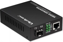 Convertor media bidirecțional SWITCH Ethernet 1x RJ45 1x SFP | 1000 Mb/s | 5V