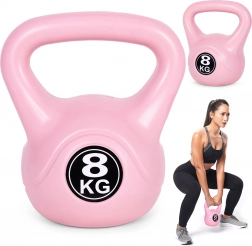 Kettlebell 8 kg roz pentru antrenament acasă MODERNHOME