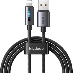 Cablu USB McDodo cu iluminare LED 1.2m negru