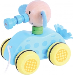 Elefănțel din lemn de tras pe șnur