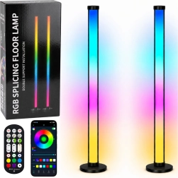 Lămpi de podea Smart RGB LED cu control prin aplicație și telecomandă, 125 cm, 2 buc.
