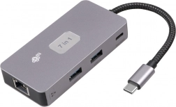 Adaptor HUB USB C 7 în 1 HDMI USB SD/TF RJ45