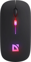 Mouse wireless DEFENDER Touch, clicuri silențioase, RGB, BT + 2,4 GHz, reîncărcabil, 800/1200/1600 DPI, negru