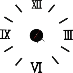 Ceas de perete negru cu cifre romane