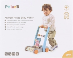 Mers din lemn pentru toddleri cu animăluțe