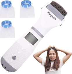 Pieptene electric și aspirator pentru păduchi și lindini cu filtru