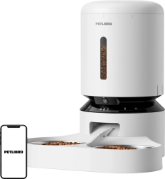 Distribuitor automat de hrană Petlibro cu cameră și bol dublu