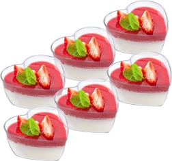 Pahare dessert în formă de inimă 120 ml, 6 buc