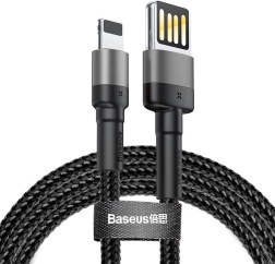 Cablu de încărcare și date BASEUS Cafule USB-A la Lightning 1 m, 2,4 A, gri-negru