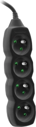 Prelungitor PowerWatch 3 m negru (4 prize)