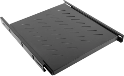 Poliță glisantă 1U pentru dulapuri 19" 800 mm, neagră