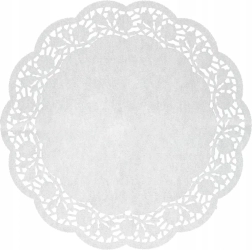 Set de 8 suporturi rotunde din hârtie pentru tort 35 cm, albe