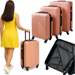 Set de valize de călătorie 3 în 1 roz TRIZAND